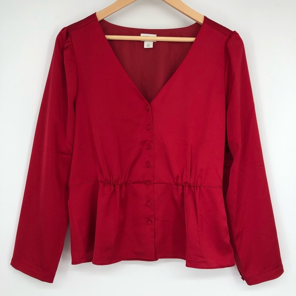 J. Crew Tops - J. Crew Satin Crepe Back Front Peplum Blouse